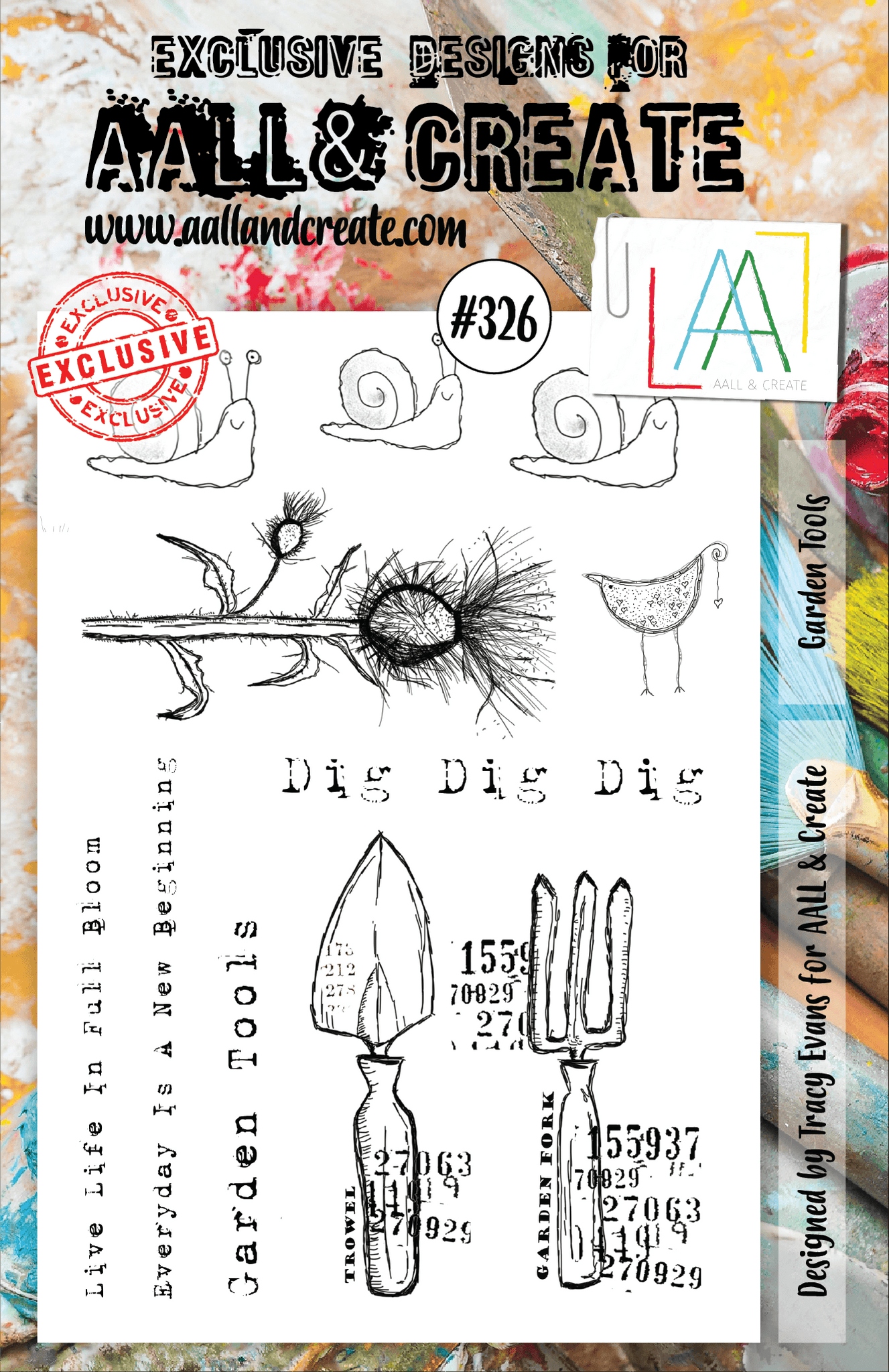 #0326 Garden Tools A5 Clear Stamp Set