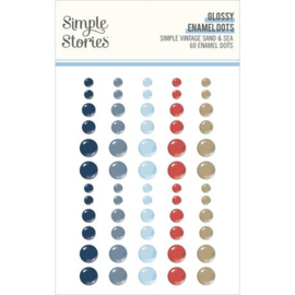 Vintage Sand & Sea Glossy Enamel Dots