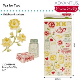 Tea for two chipboard stickers x27