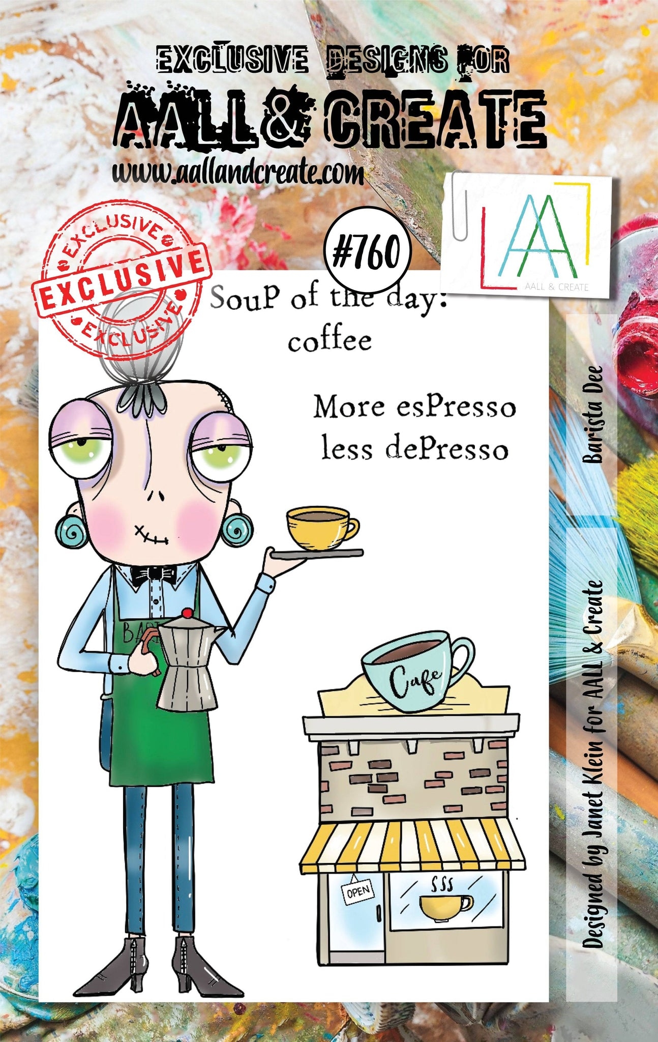 #0760 Barista Dee A7 Clear Stamp Set