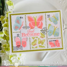 Postage Collage Butterfly Stencil