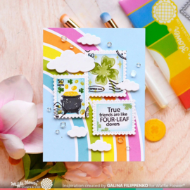 Postage Collage Lucky Stencil Trio