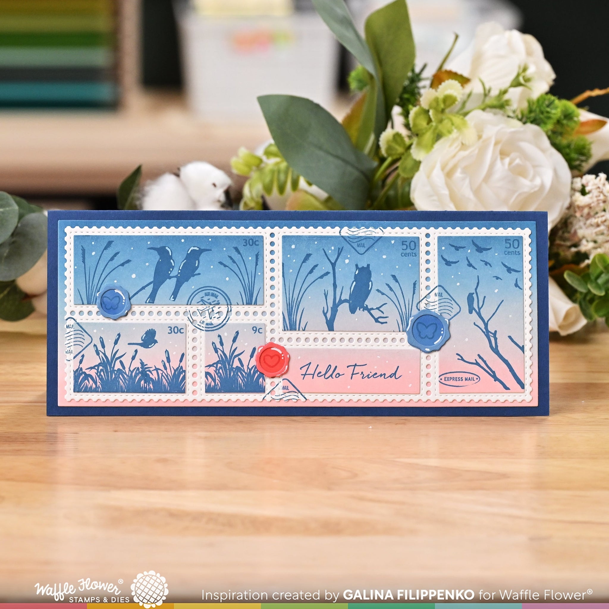 Postage Collage Slimline Blocks Die