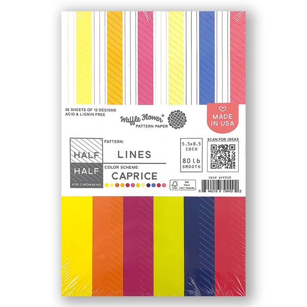 Caprice Paper Pad-Half-Half Lines