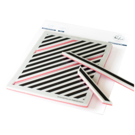 Diagonal Stripes Pop-Out Cling Rubber Background Stamp Set A2