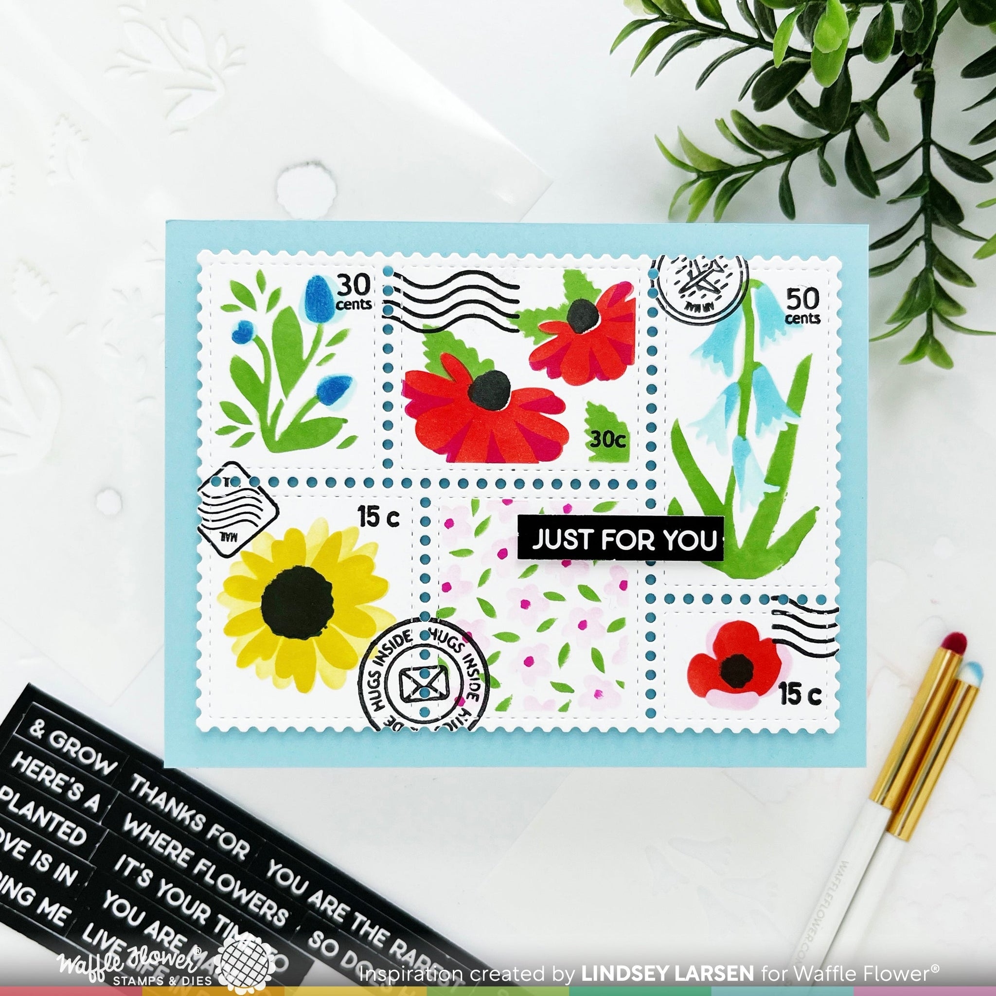 Postage Collage Wild Flower Stencil