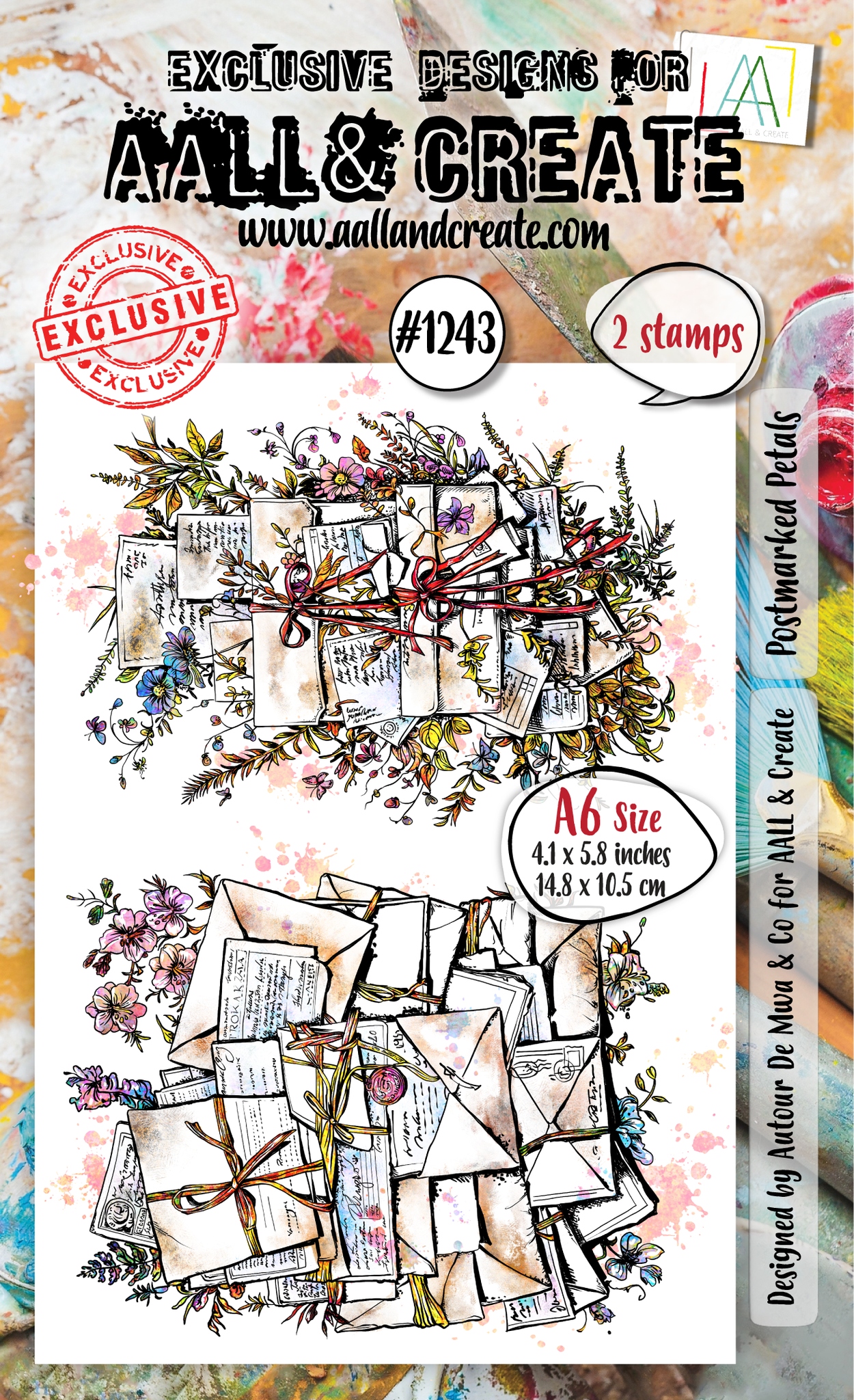 #1243 Postmarked Petals A6 Stamp Set