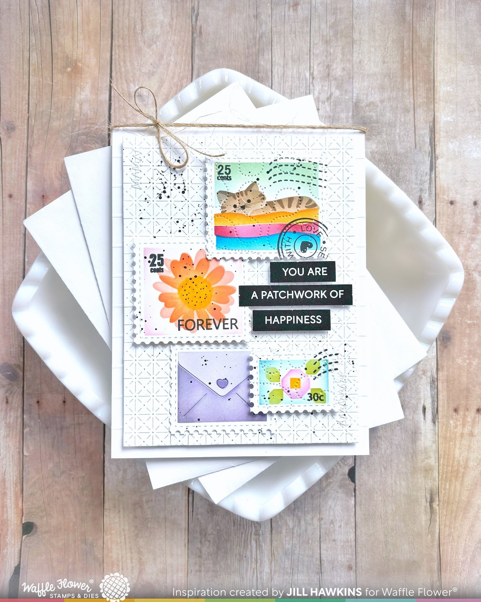 Postage Collage Circle Sentiments Stamp Set