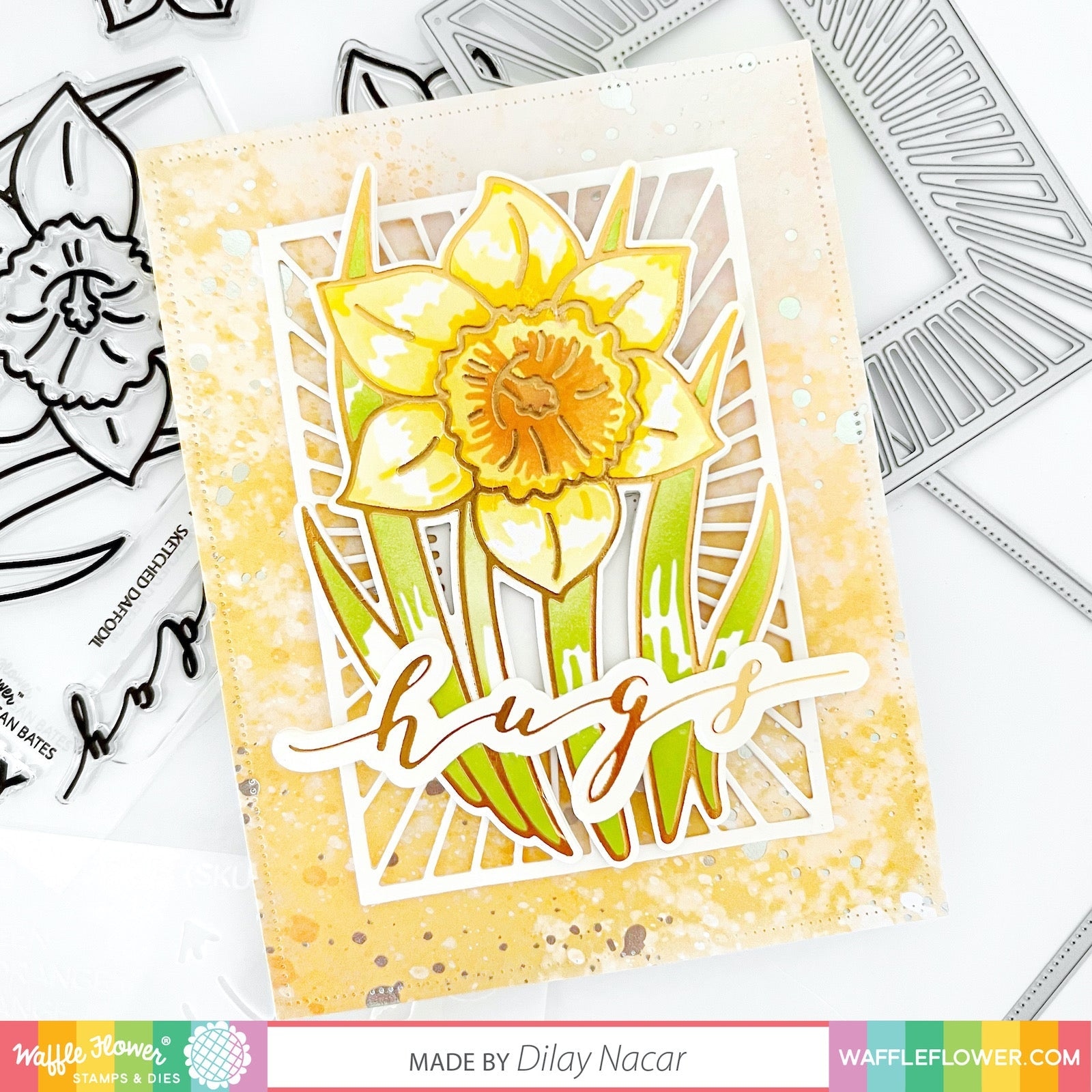 Sketched Daffodil Foil Plate