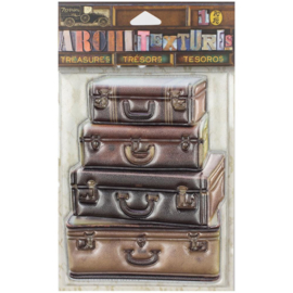 Architextures Treasures Stacked Leather Suitcases