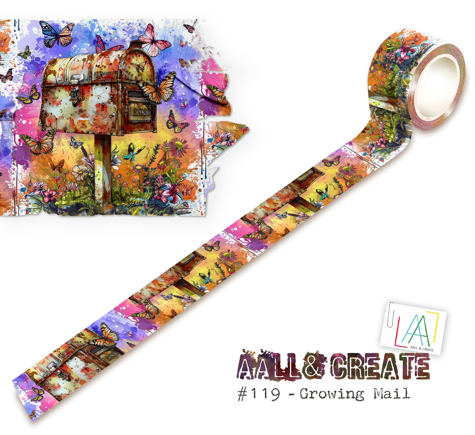 #119 Growing Mail (Layer-It-Up!) 25mm x 10m Washi Tape