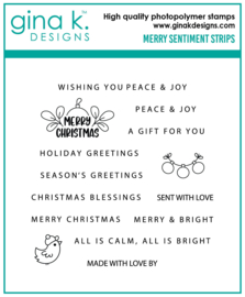 Merry Sentiment Strips Stamps