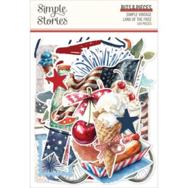 Simple Vintage Land of The Free Bits & Pieces Die Cuts