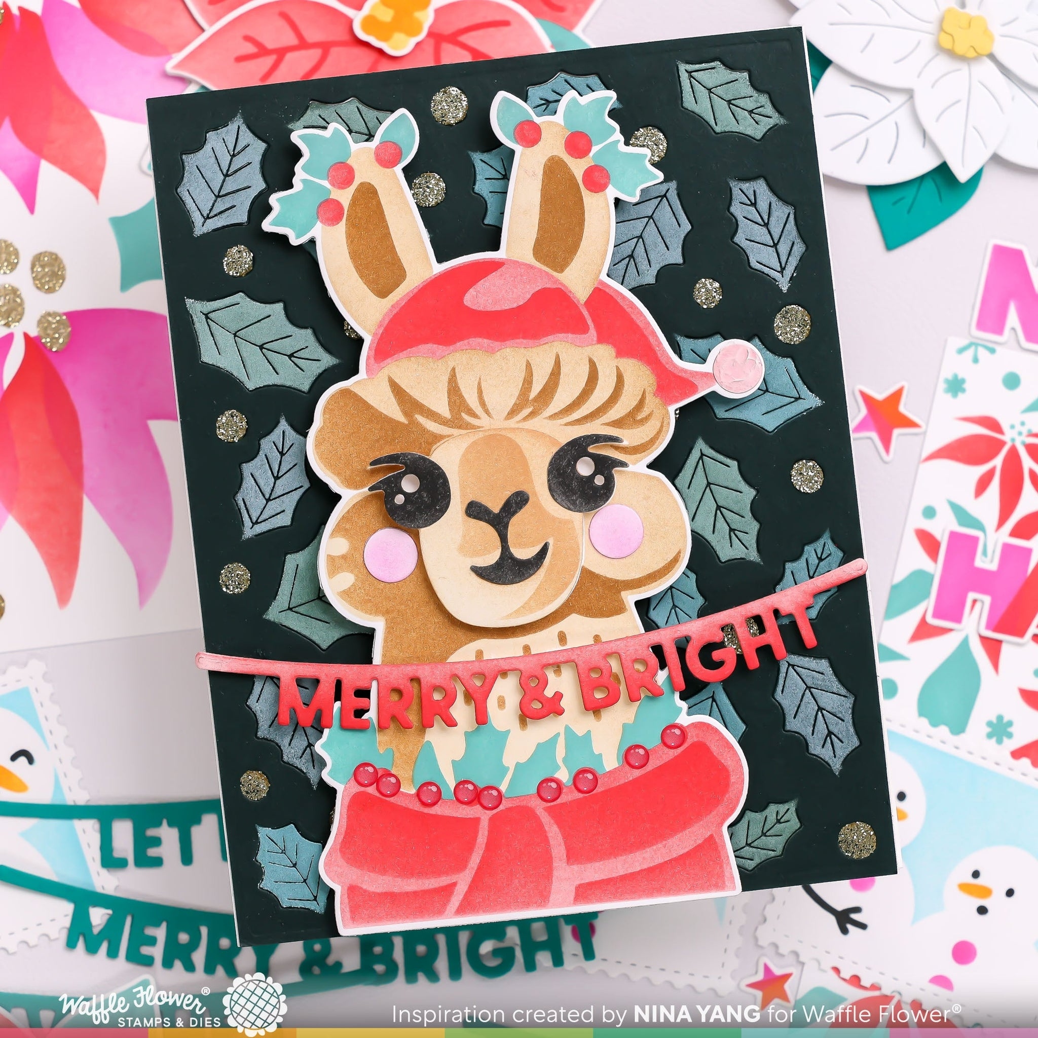 Holly Jolly Background Stencil