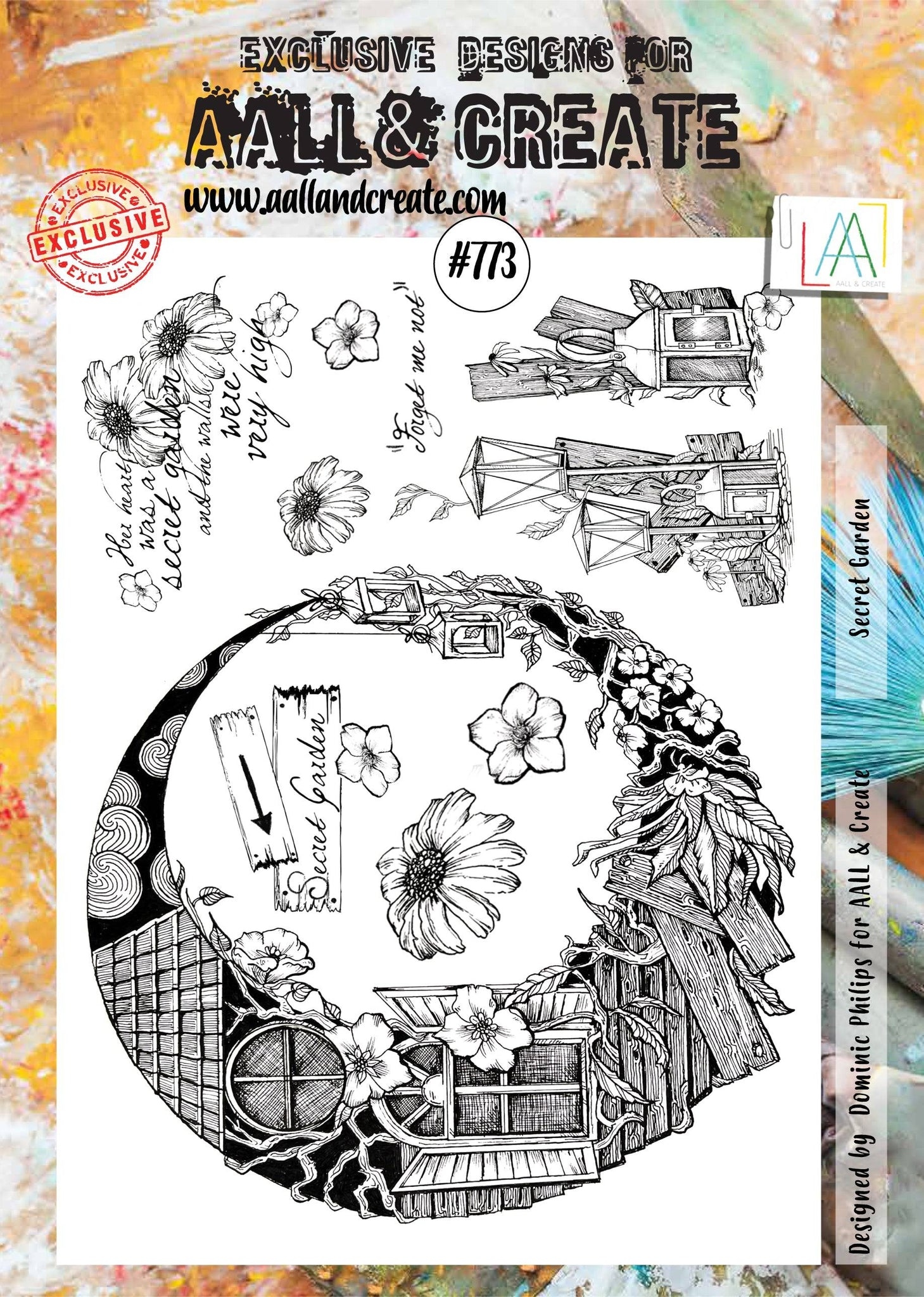 #0773 Secret Garden A4 Clear Stamp Set