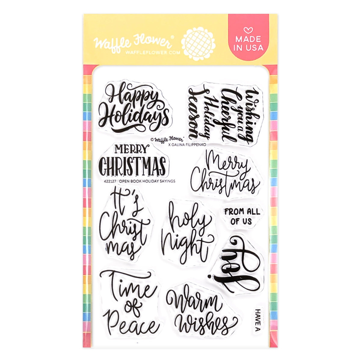 Open Book Holiday Sayings Stamp Set