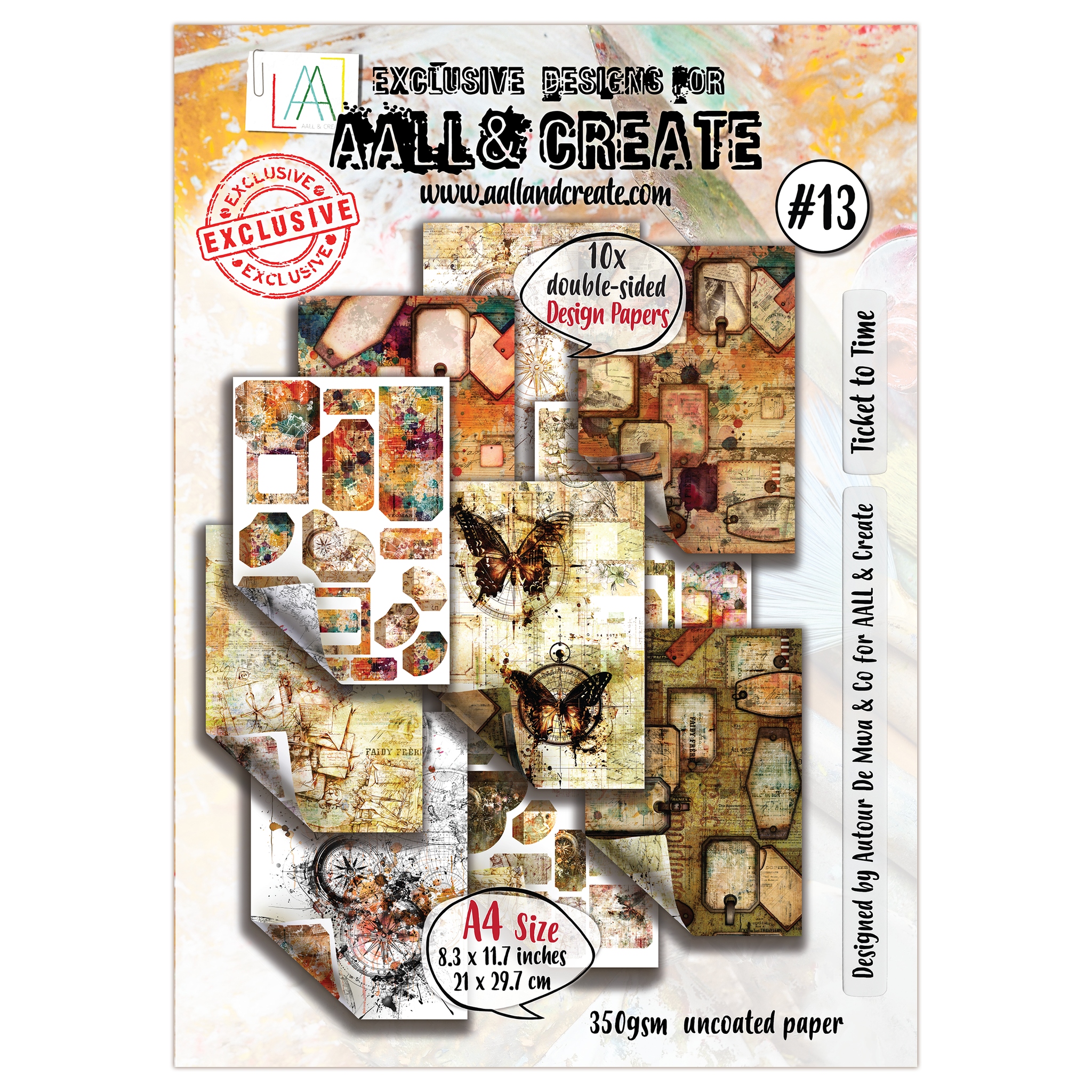#13 Ticket to Time A4 Design Paper