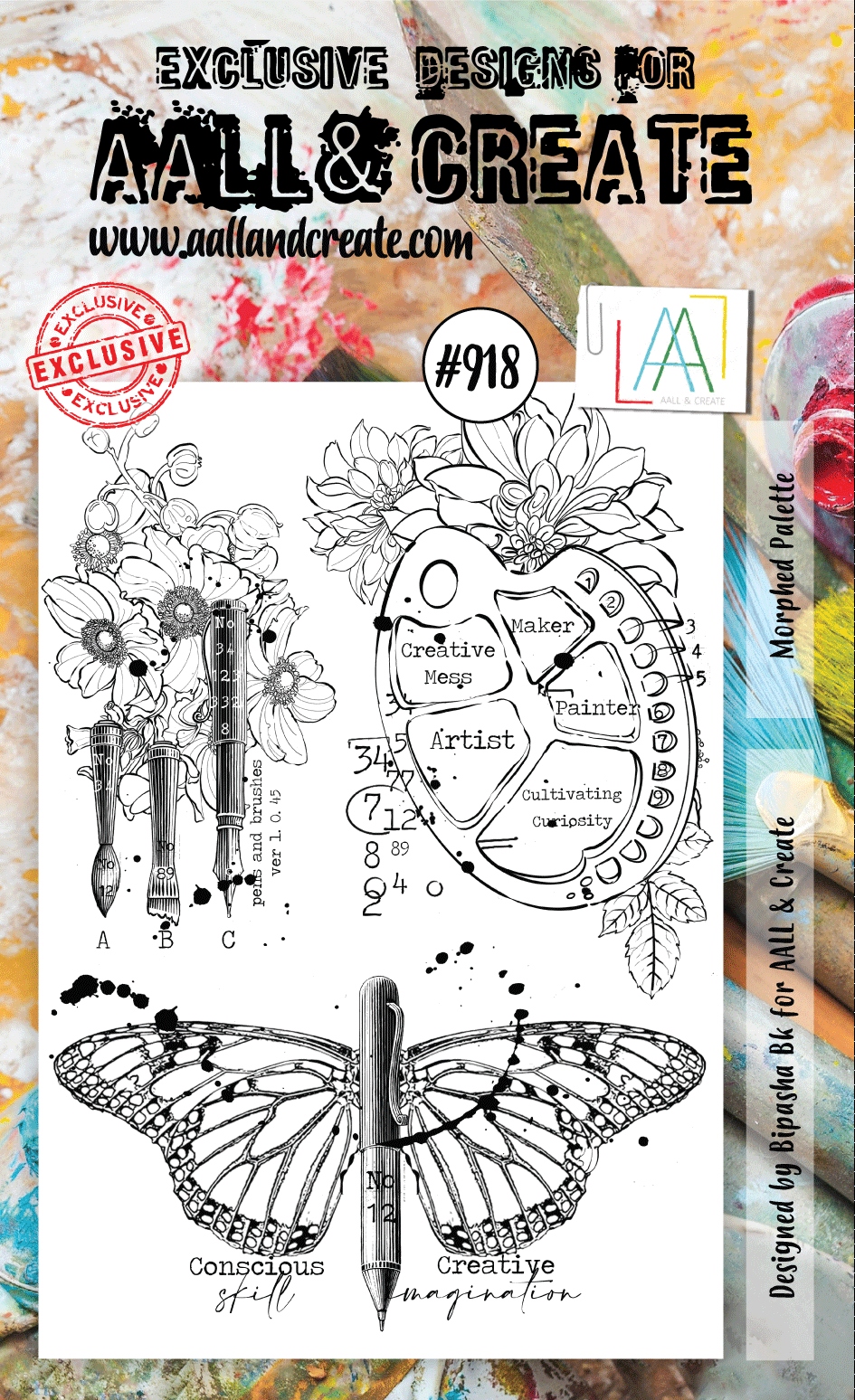 #0918 Morphed Palette A6 Clear Stamp Set