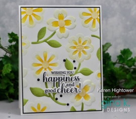 Cheerful Flowers 3D Embossing Folder, Die and Stencil bundle