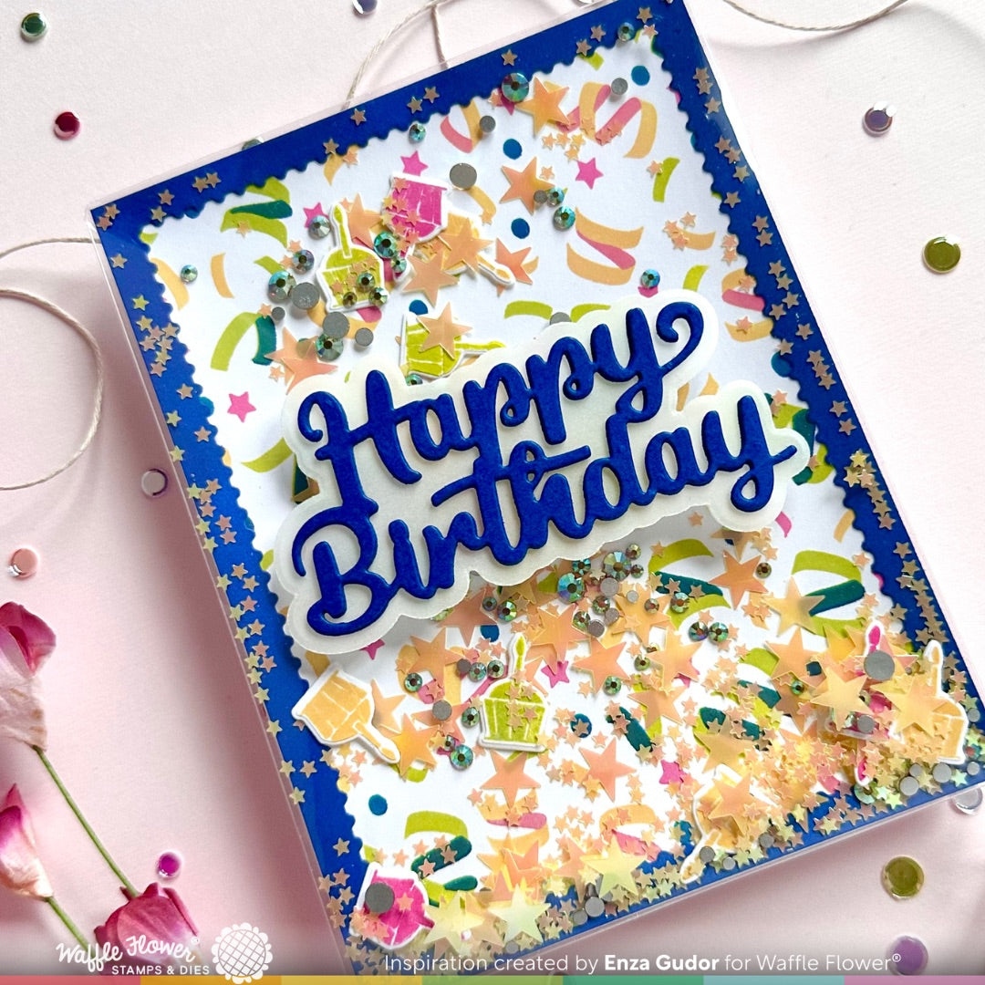 Happy Birthday Script Word Die