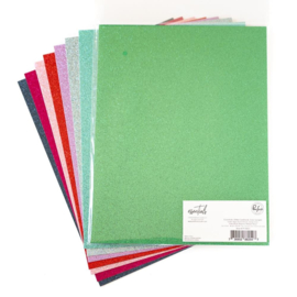 Essentials Glitter Cardstock 8.5"X11" Color Sampler