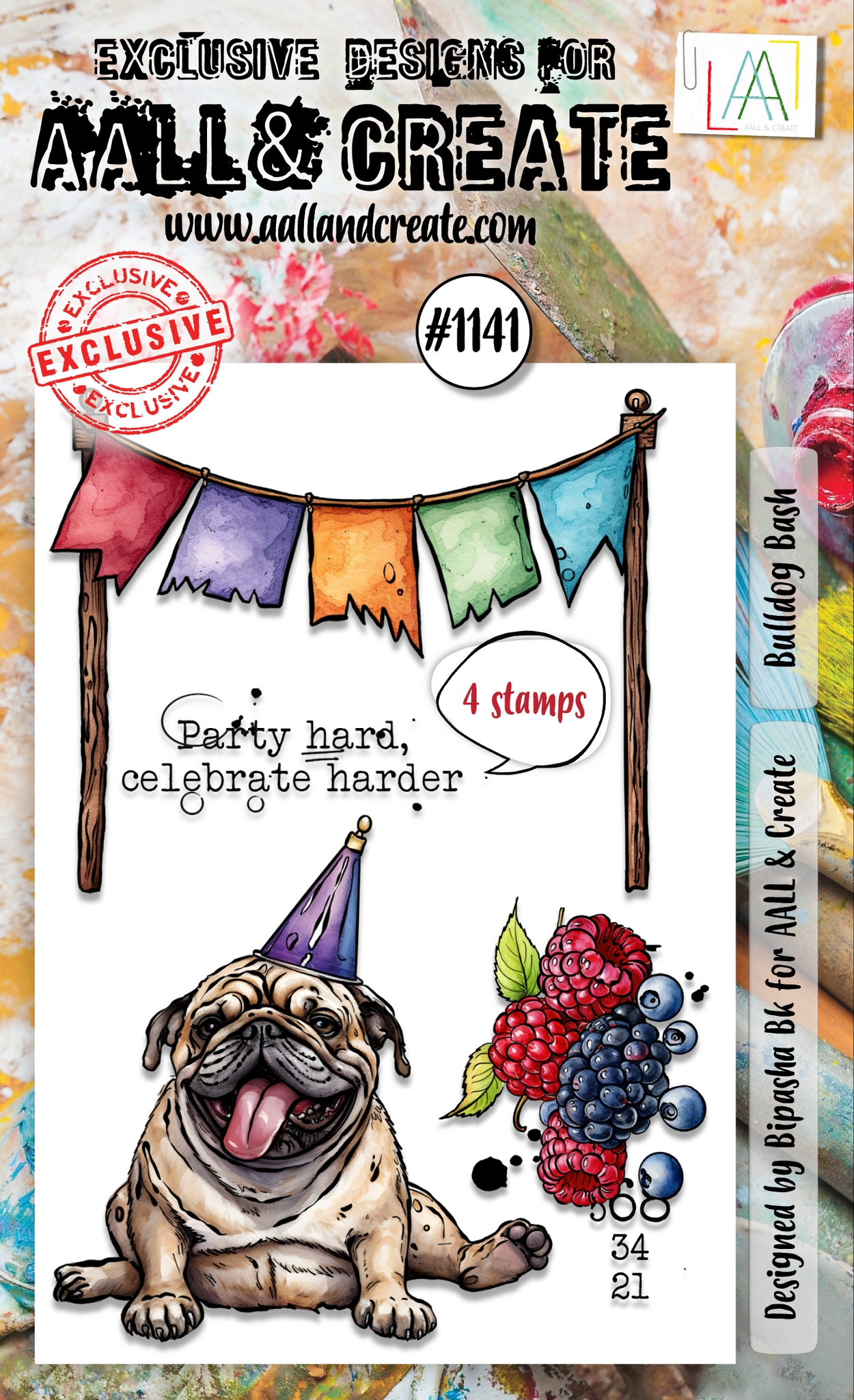 #1141 Bulldog Bash A6 Stamp Set