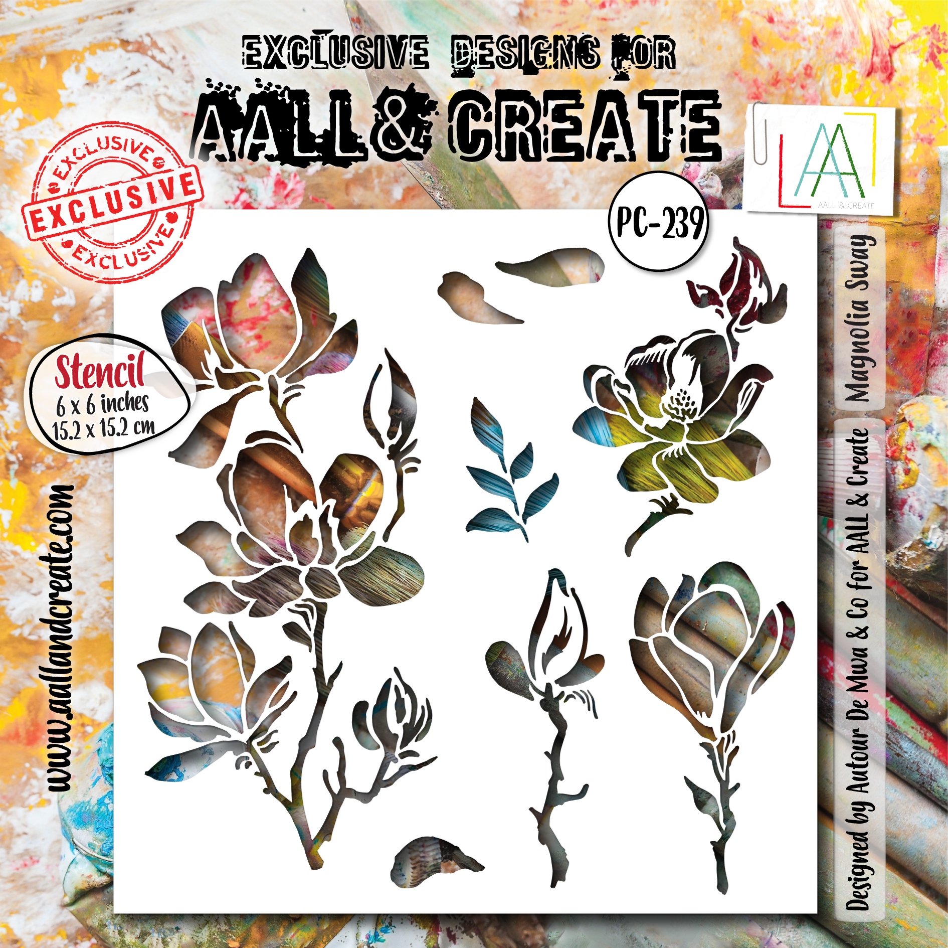 #239 Magnolia Sway 6x6 (inch) Stencil