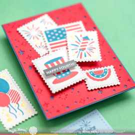 Postage Collage 4th of July Stencil