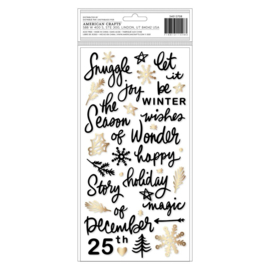 Evergreen & Holly Joyful Phrase Thickers Stickers