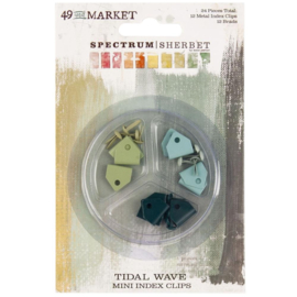 Spectrum Sherbert Mini Metal Index Clips & Brads Tidal Wave