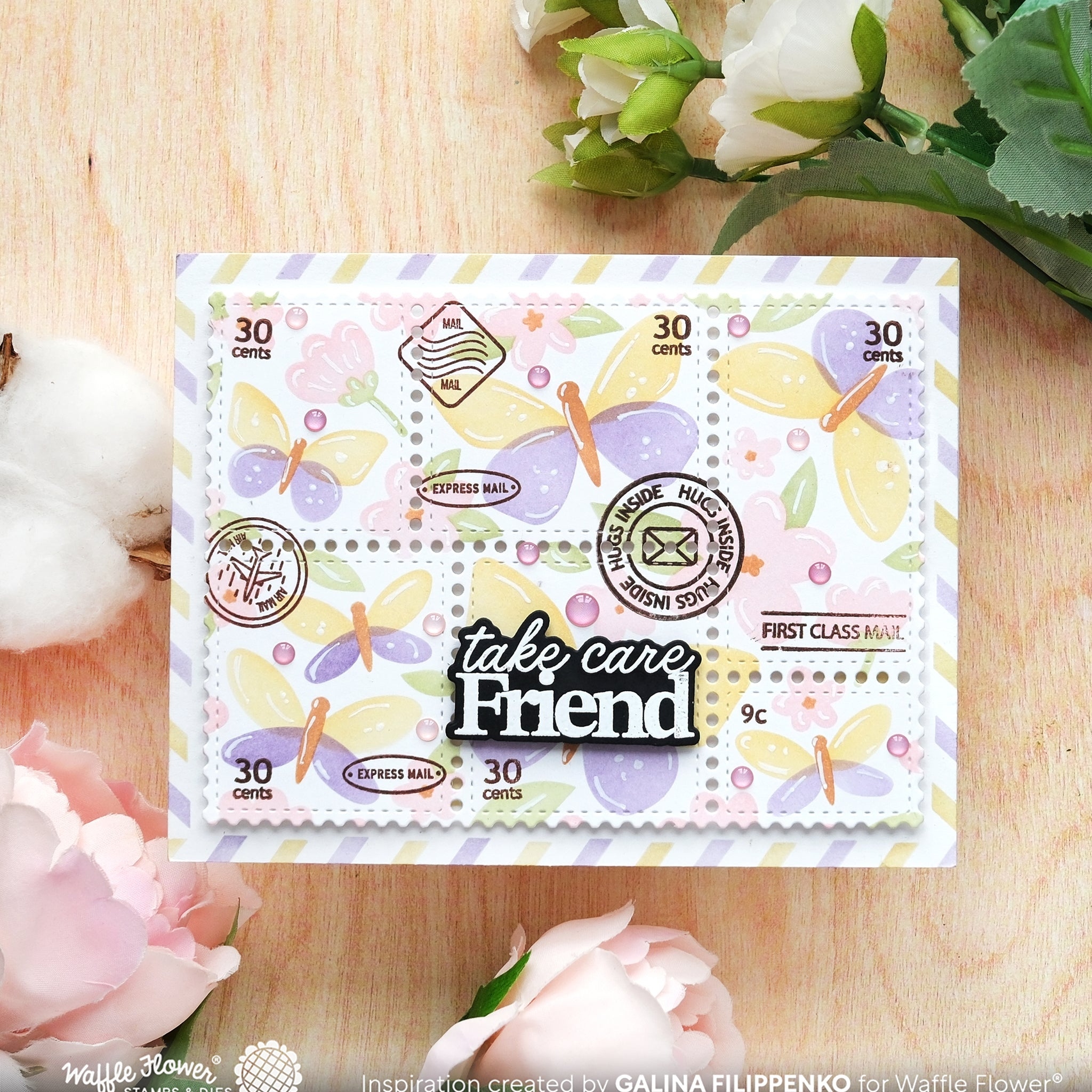 Postage Collage Spring Breeze Stencil
