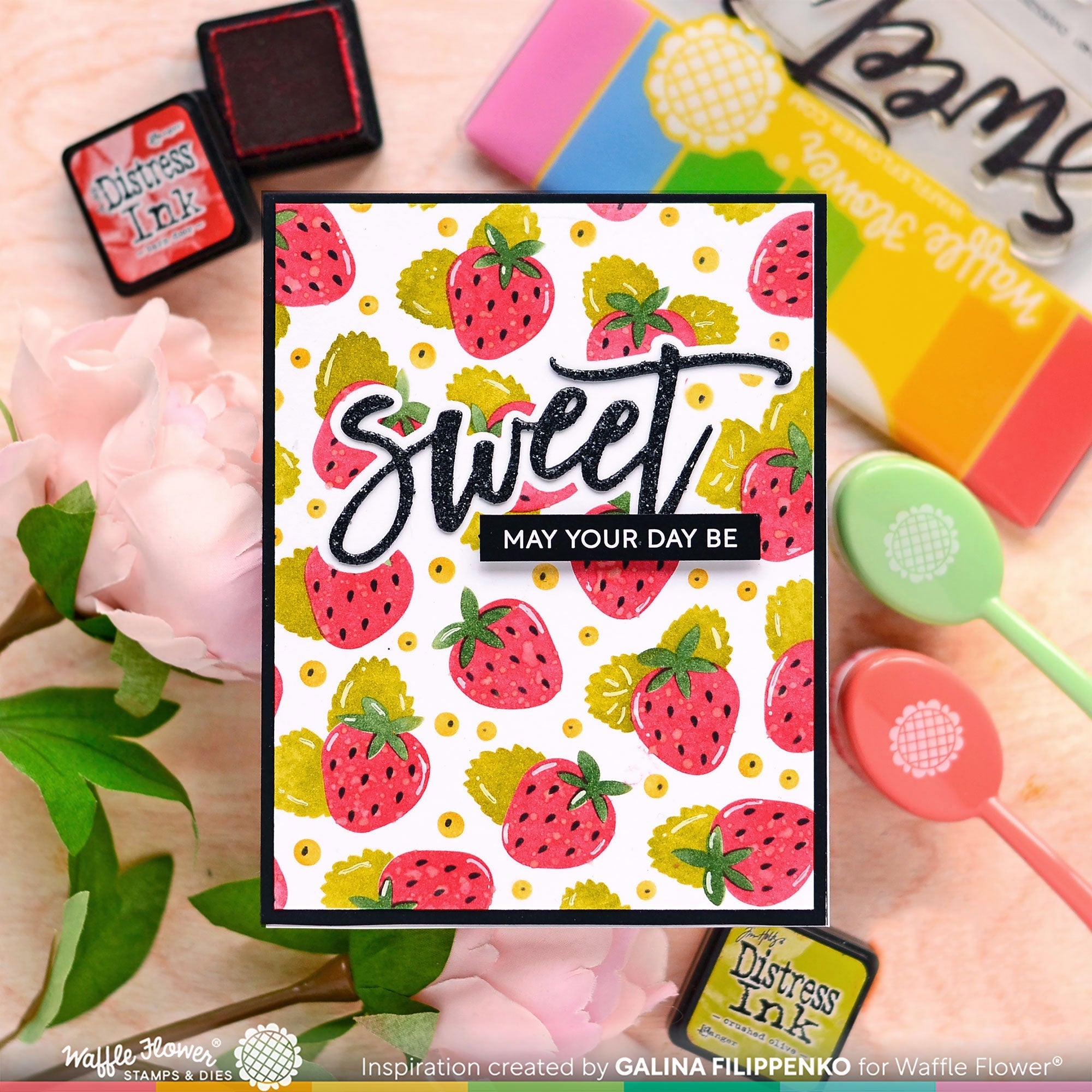 Strawberries Background Stencil