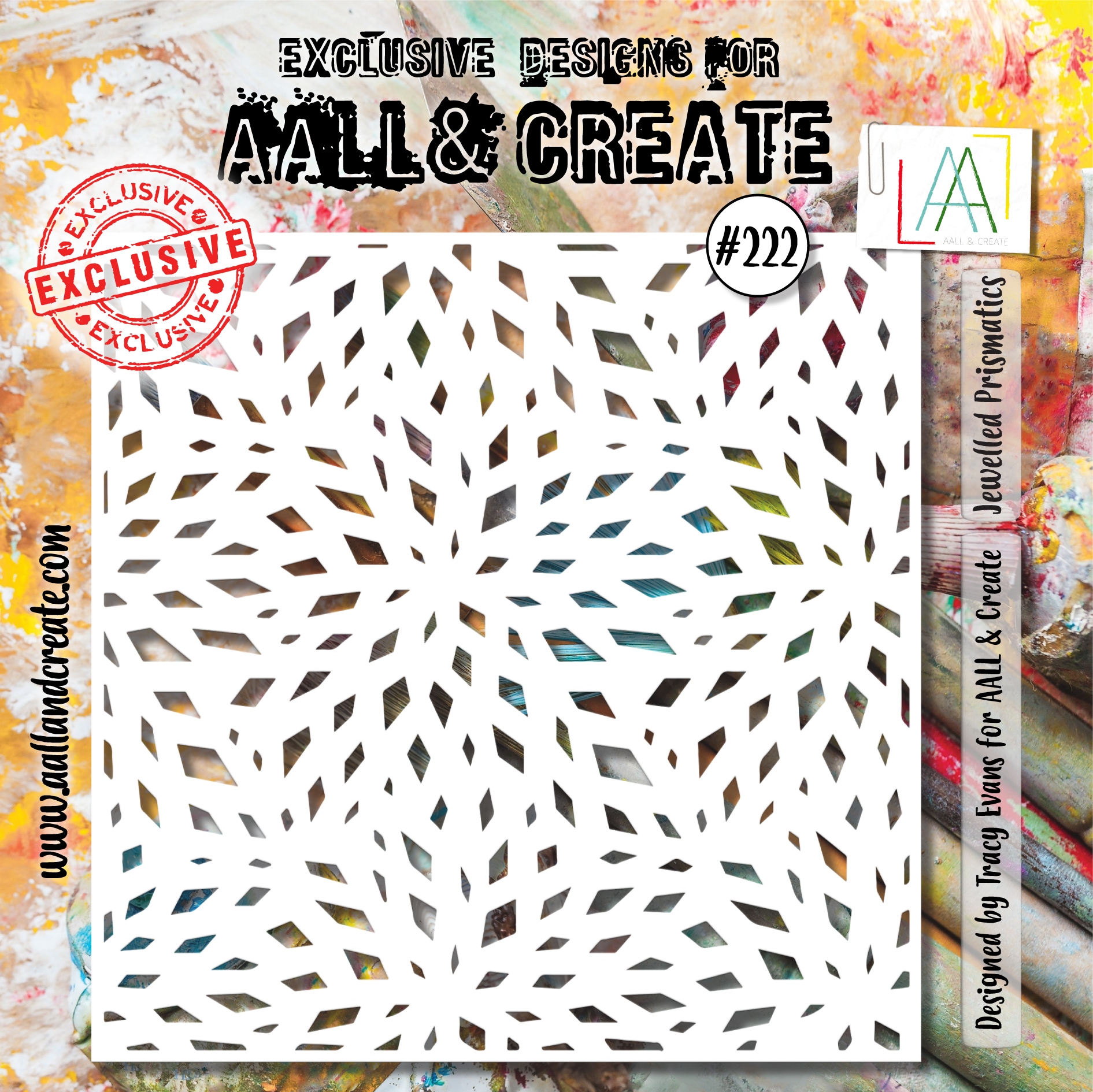 #222 Jewelled Prismatics 6"x6" Stencil
