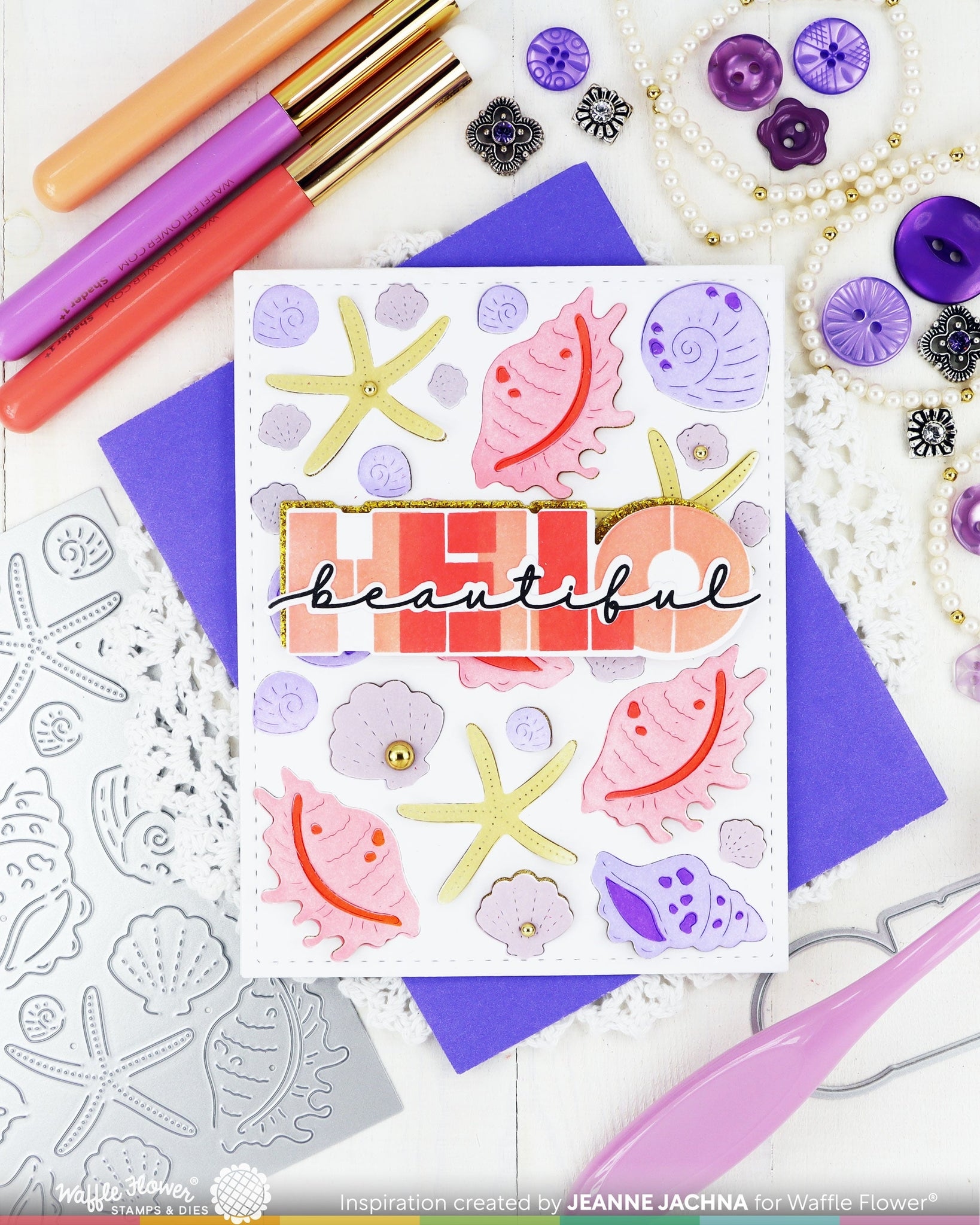 Overlapping Hello Additions Stamp Set