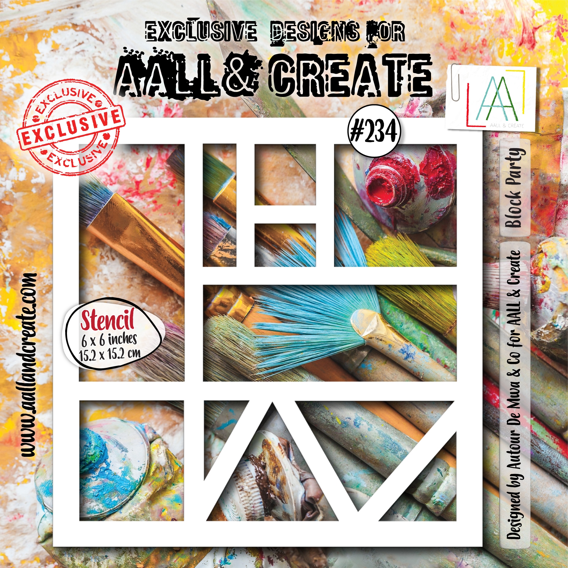 #234 Block Party 6x6 (inch) Stencil