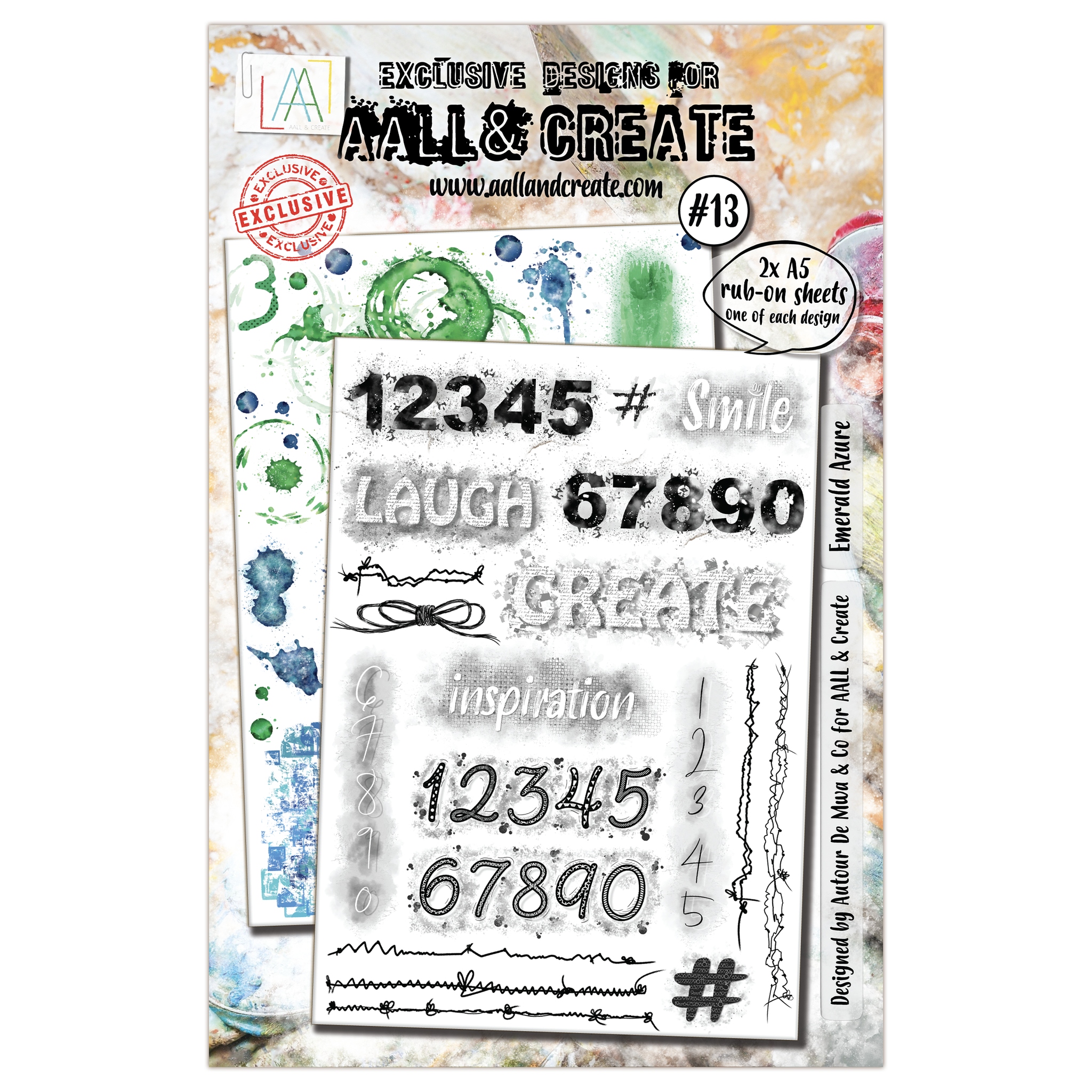 #13 Emerald Azure A5 Rub-Ons