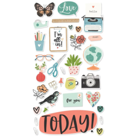 Life Captured Chipboard Stickers 6"X12"