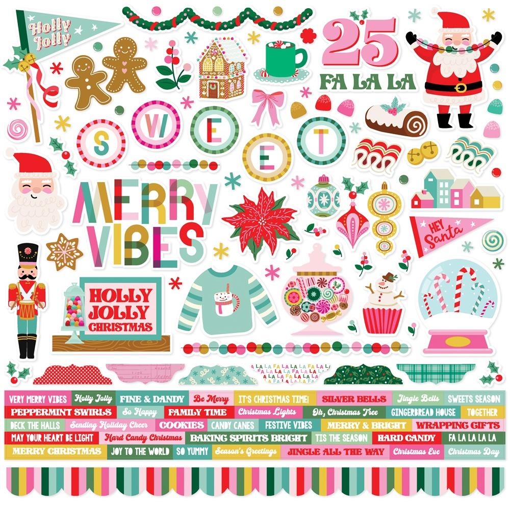 Hard Candy Christmas  Cardstock Stickers 12"X12"