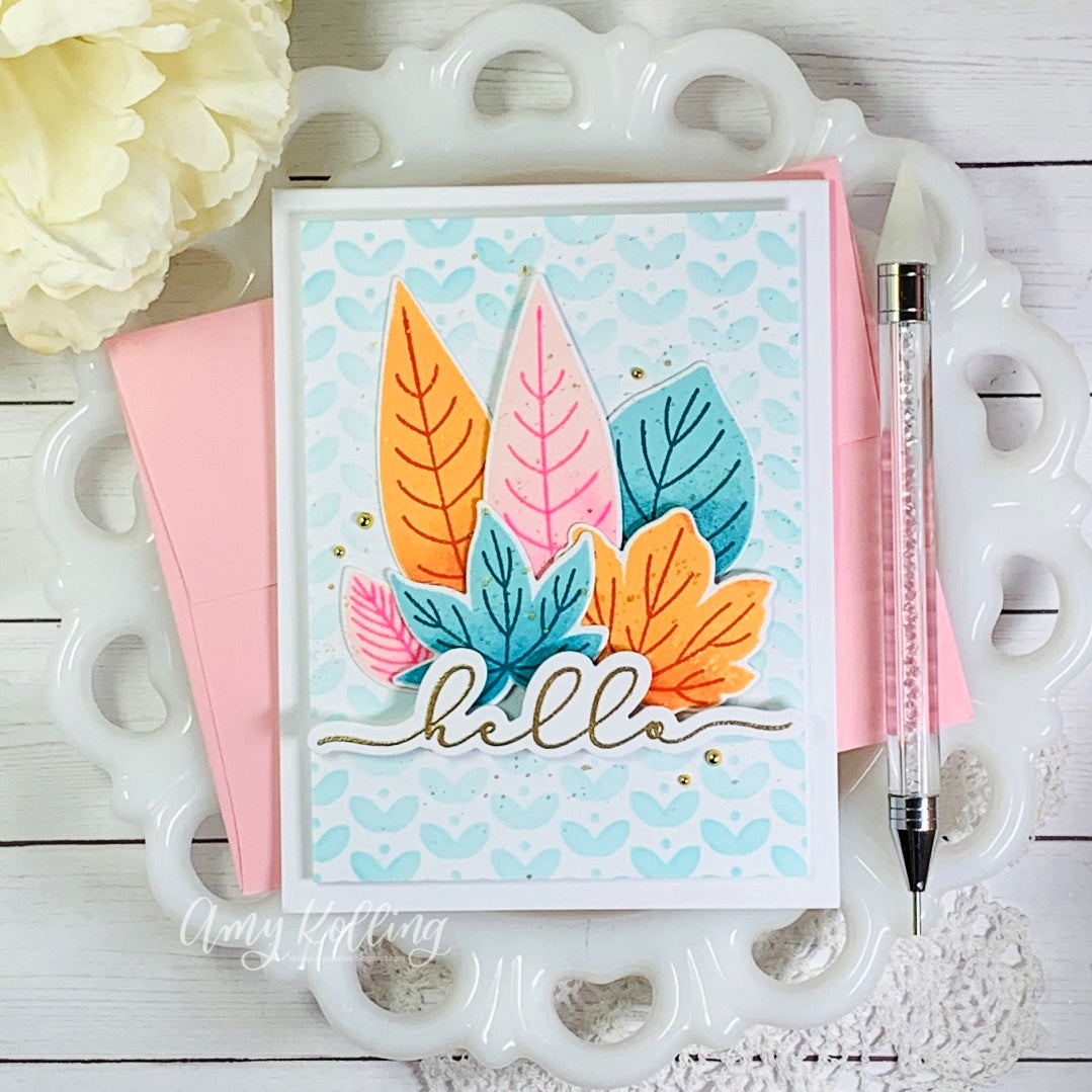 Cute Leaf Background Stencil