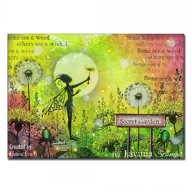 LAV746 Secret Garden Sign Stamp