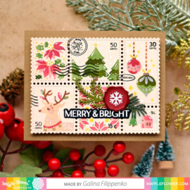 Christmas Postage Collage Stencil