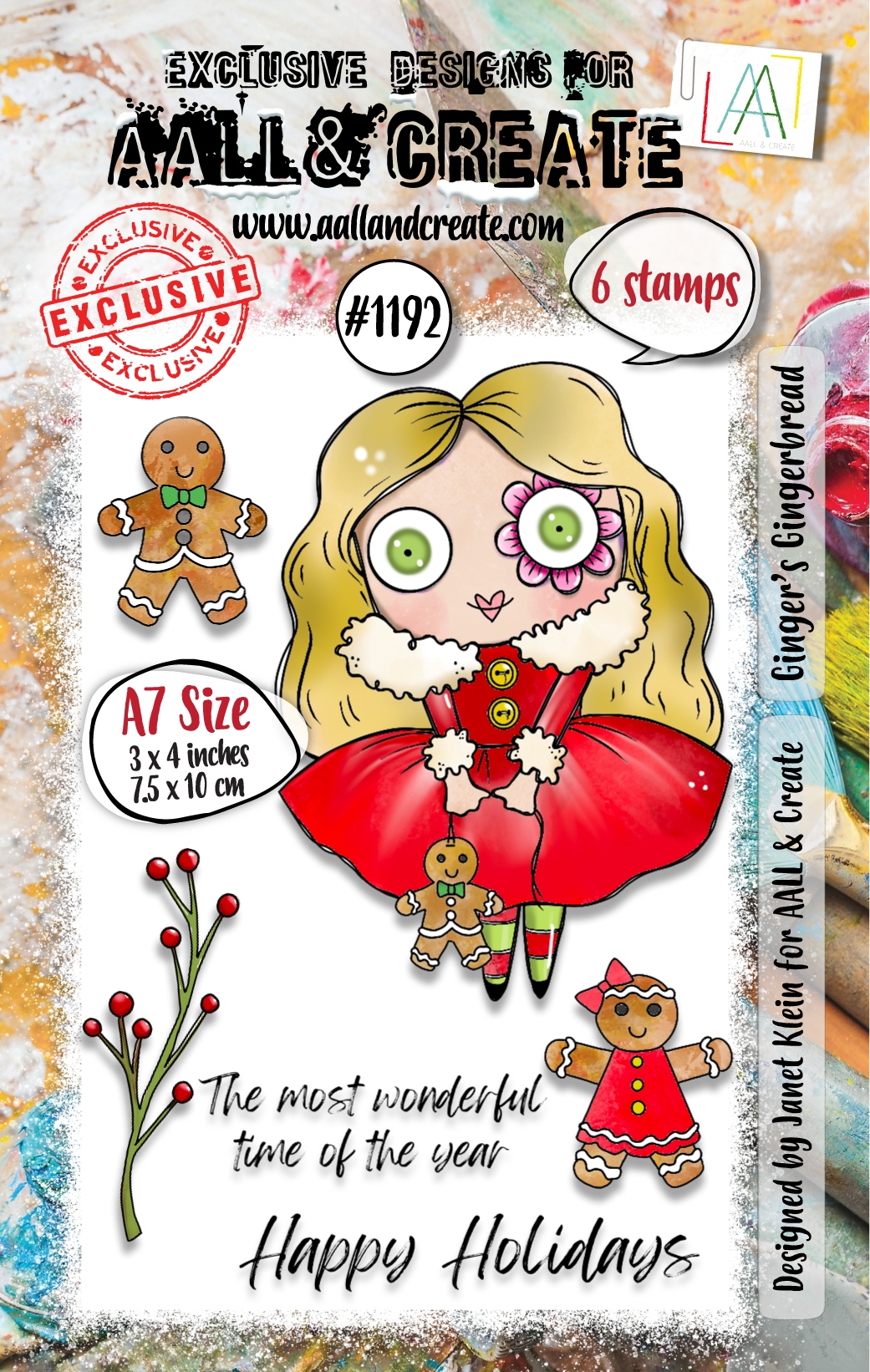 #1192 Ginger’s Gingerbread A7 Stamp Set