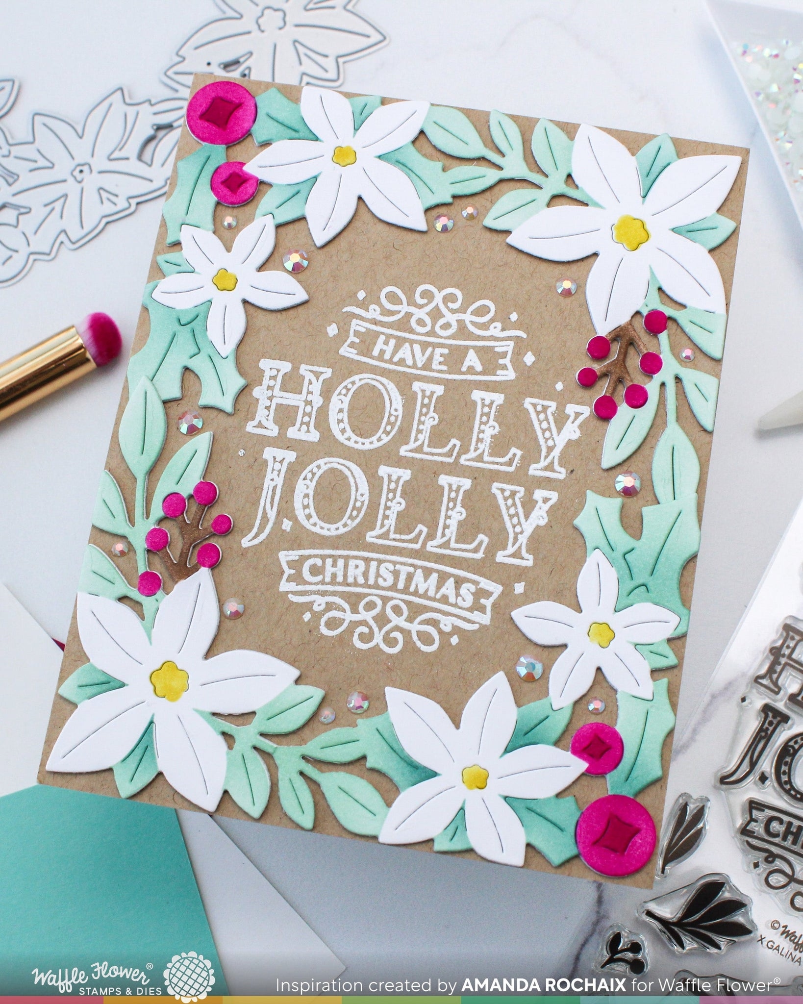 Poinsettia Frame Sentiments Stamp Set
