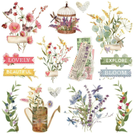 Meadow Flowers Chipboard Clusters