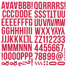 Color Vibe Foam Alpha Stickers 6"X12" Red