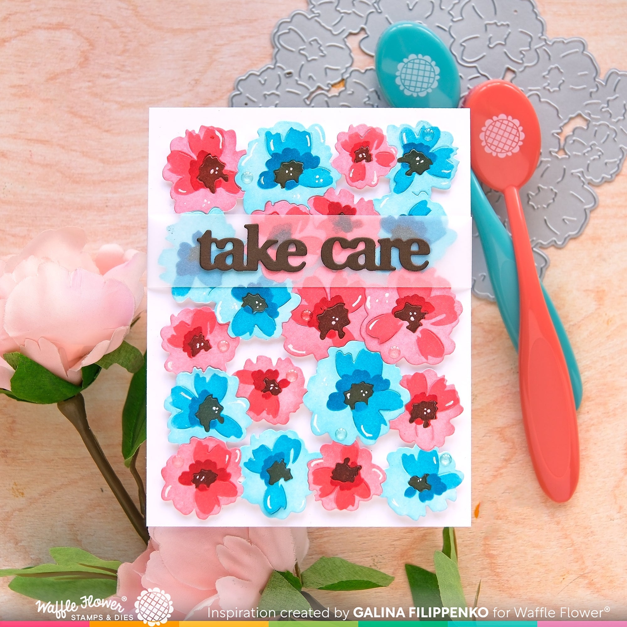 Painted Flowers Background Die