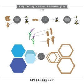 Lavender Fields Hexagons Etched Dies