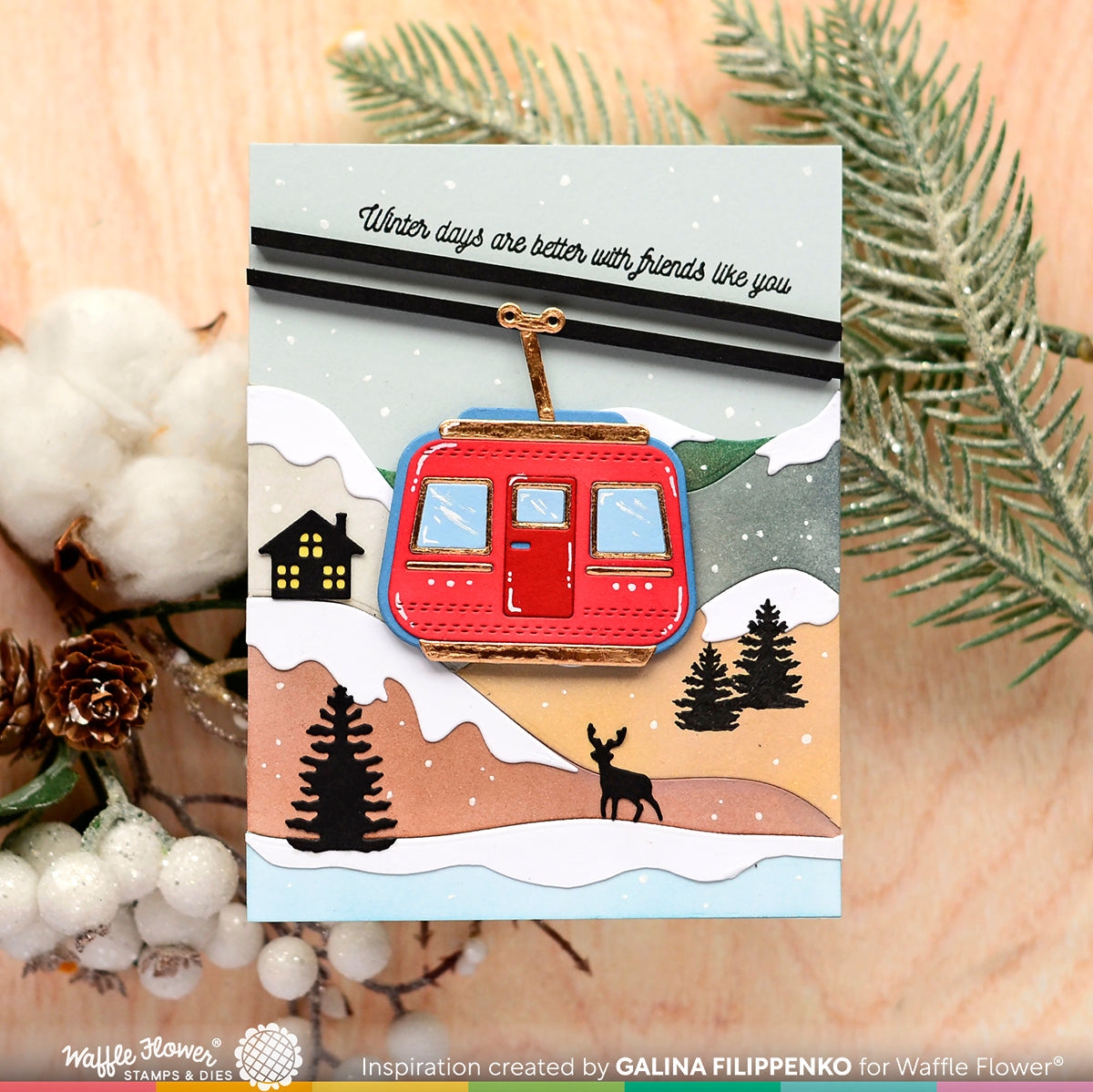 Postage Collage Winter View Elements Die