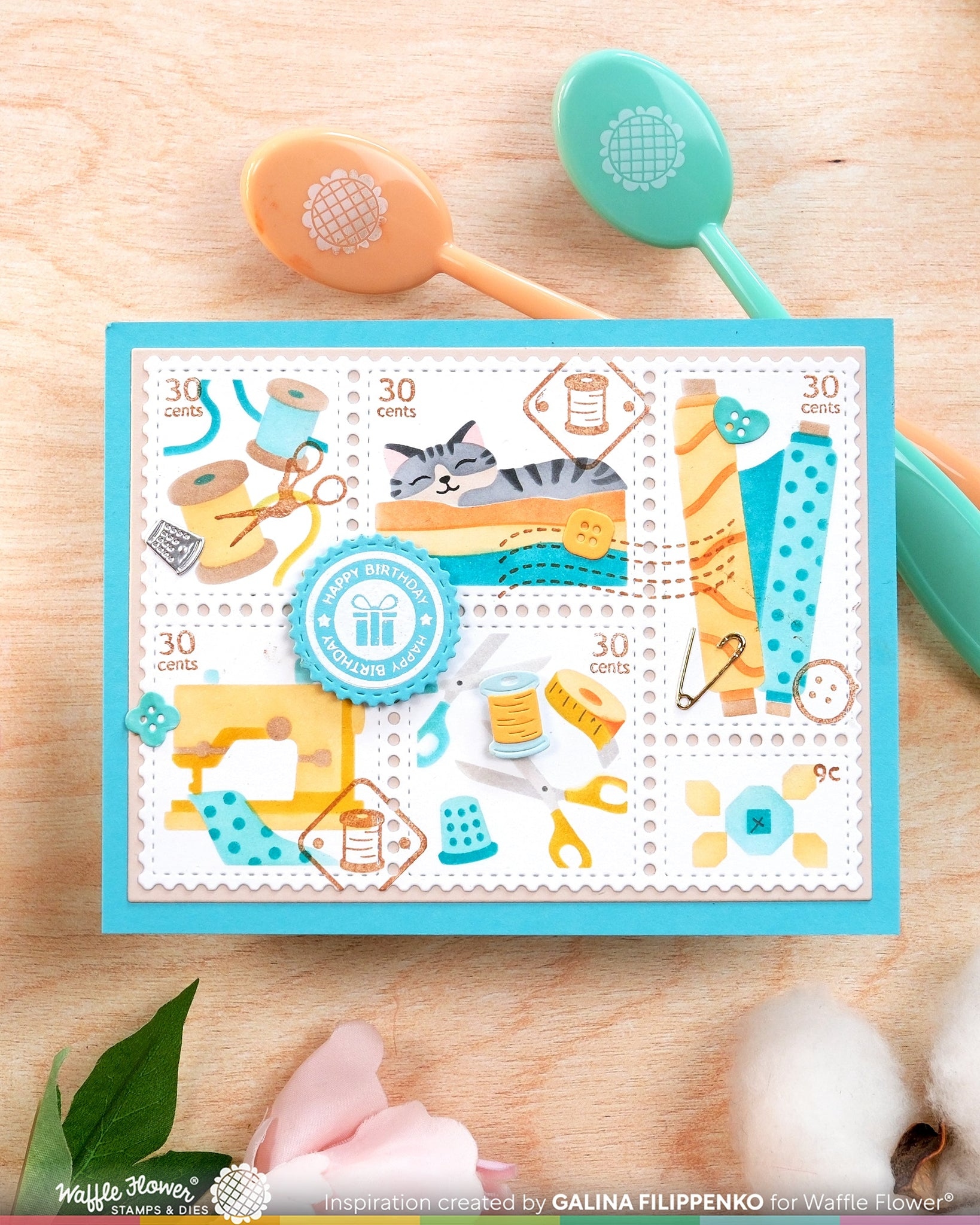 Postage Collage Sew Fun Stencil