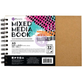 Mixed Media  A5 Spiral Bound Kraft Book